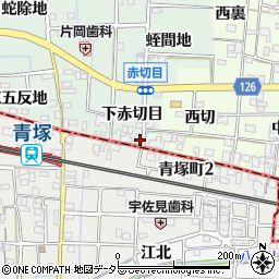 愛知県あま市蜂須賀下赤切目周辺の地図