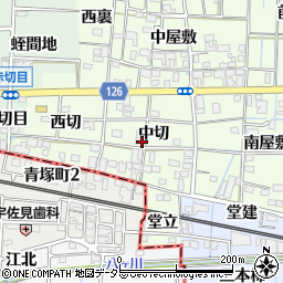愛知県あま市丹波中切周辺の地図