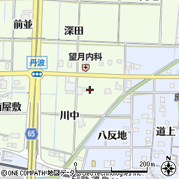 愛知県あま市丹波川中周辺の地図