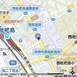 愛知県清須市西枇杷島町稲株周辺の地図