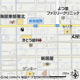 愛知県あま市新居屋辻畑74周辺の地図