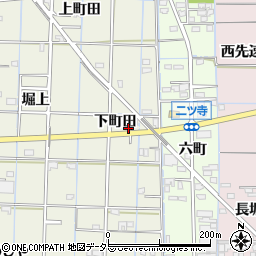 愛知県あま市花長下町田周辺の地図