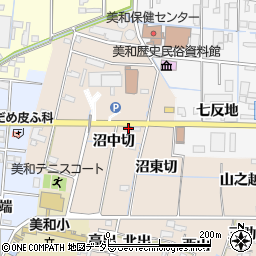 愛知県あま市木田沼中切周辺の地図