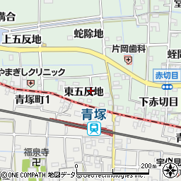 愛知県あま市蜂須賀東五反地周辺の地図