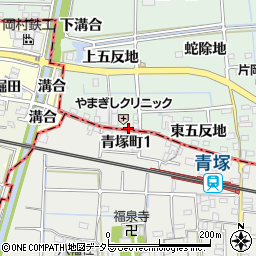 愛知県あま市蜂須賀下五反地535-8周辺の地図