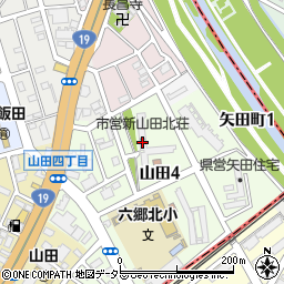名古屋市営新山田北荘周辺の地図