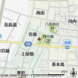 愛知県あま市金岩宮廓周辺の地図