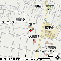 愛知県愛西市草平町南田名周辺の地図