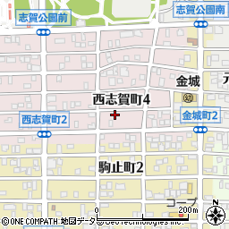 愛知県名古屋市北区西志賀町4丁目21周辺の地図