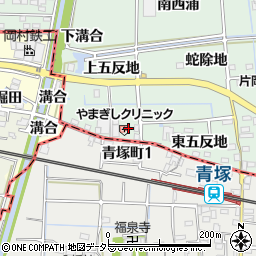 愛知県あま市蜂須賀下五反地周辺の地図
