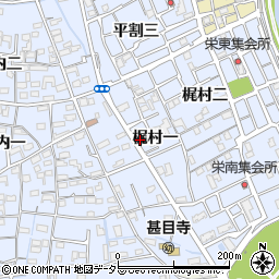 愛知県あま市西今宿梶村一周辺の地図