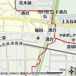 愛知県愛西市佐折町上栄周辺の地図