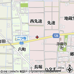 愛知県あま市富塚西先速周辺の地図