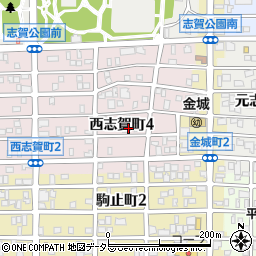 愛知県名古屋市北区西志賀町4丁目34周辺の地図