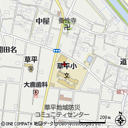 愛知県愛西市草平町北田名周辺の地図
