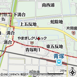 愛知県あま市蜂須賀下五反地557周辺の地図