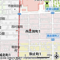愛知県名古屋市北区西志賀町1丁目54周辺の地図