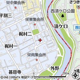愛知県あま市西今宿梶村三1-20周辺の地図