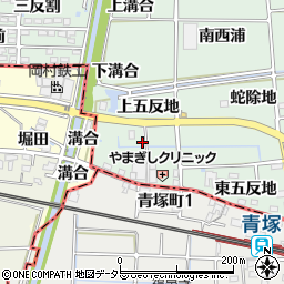 愛知県あま市蜂須賀下五反地545周辺の地図