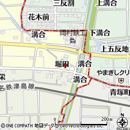 愛知県愛西市勝幡町堀田周辺の地図