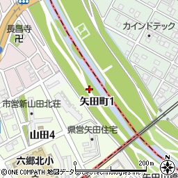 愛知県名古屋市北区矢田町周辺の地図