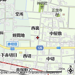 愛知県あま市丹波西裏周辺の地図