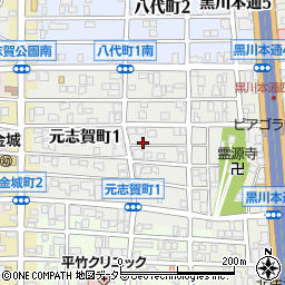 愛知県名古屋市北区元志賀町周辺の地図