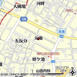 愛知県愛西市勝幡町元池周辺の地図