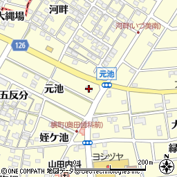 愛知県愛西市勝幡町元池37周辺の地図