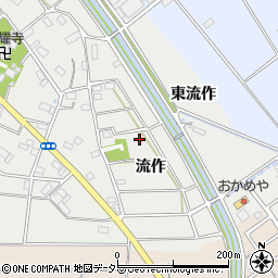 愛知県愛西市赤目町流作周辺の地図