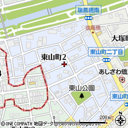 愛知県尾張旭市東山町周辺の地図