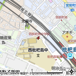 愛知県清須市西枇杷島町新田周辺の地図