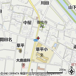 愛知県愛西市草平町中屋116周辺の地図