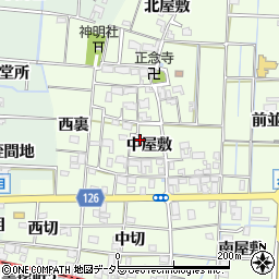 愛知県あま市丹波中屋敷周辺の地図