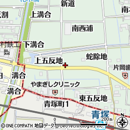 愛知県あま市蜂須賀下五反地476周辺の地図
