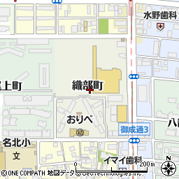 愛知県名古屋市北区織部町周辺の地図