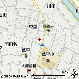 愛知県愛西市草平町中屋117周辺の地図