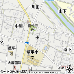 愛知県愛西市草平町中屋110周辺の地図
