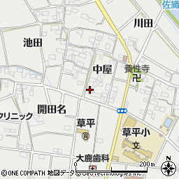 愛知県愛西市草平町中屋159周辺の地図