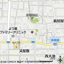 愛知県あま市新居屋郷周辺の地図