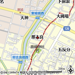 愛知県稲沢市平和町那古良周辺の地図