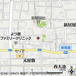 愛知県あま市新居屋（郷）周辺の地図