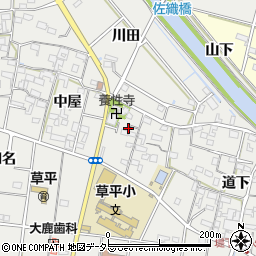 愛知県愛西市草平町中屋108周辺の地図