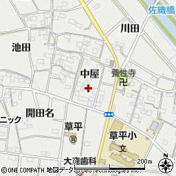 愛知県愛西市草平町中屋125周辺の地図