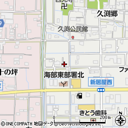 愛知県あま市新居屋岩屋周辺の地図