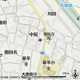 愛知県愛西市草平町中屋101周辺の地図