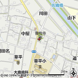 愛知県愛西市草平町中屋107周辺の地図