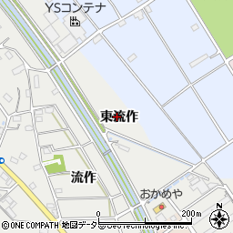 愛知県愛西市赤目町東流作周辺の地図