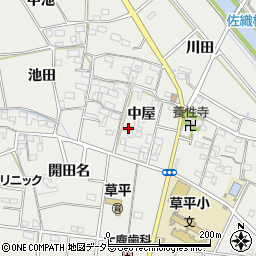 愛知県愛西市草平町中屋157周辺の地図
