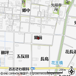 愛知県あま市花正郷前周辺の地図